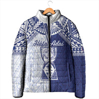 Personalised Northern Mariana Islands And Guam Padded Jacket Latte Stone With Tribal Pattern
