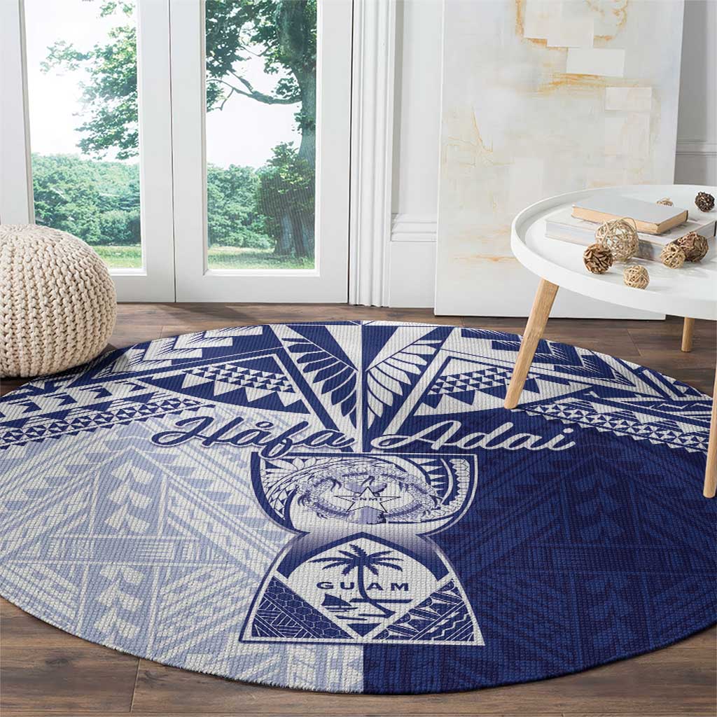 Northern Mariana Islands And Guam Round Carpet Latte Stone With Tribal Pattern