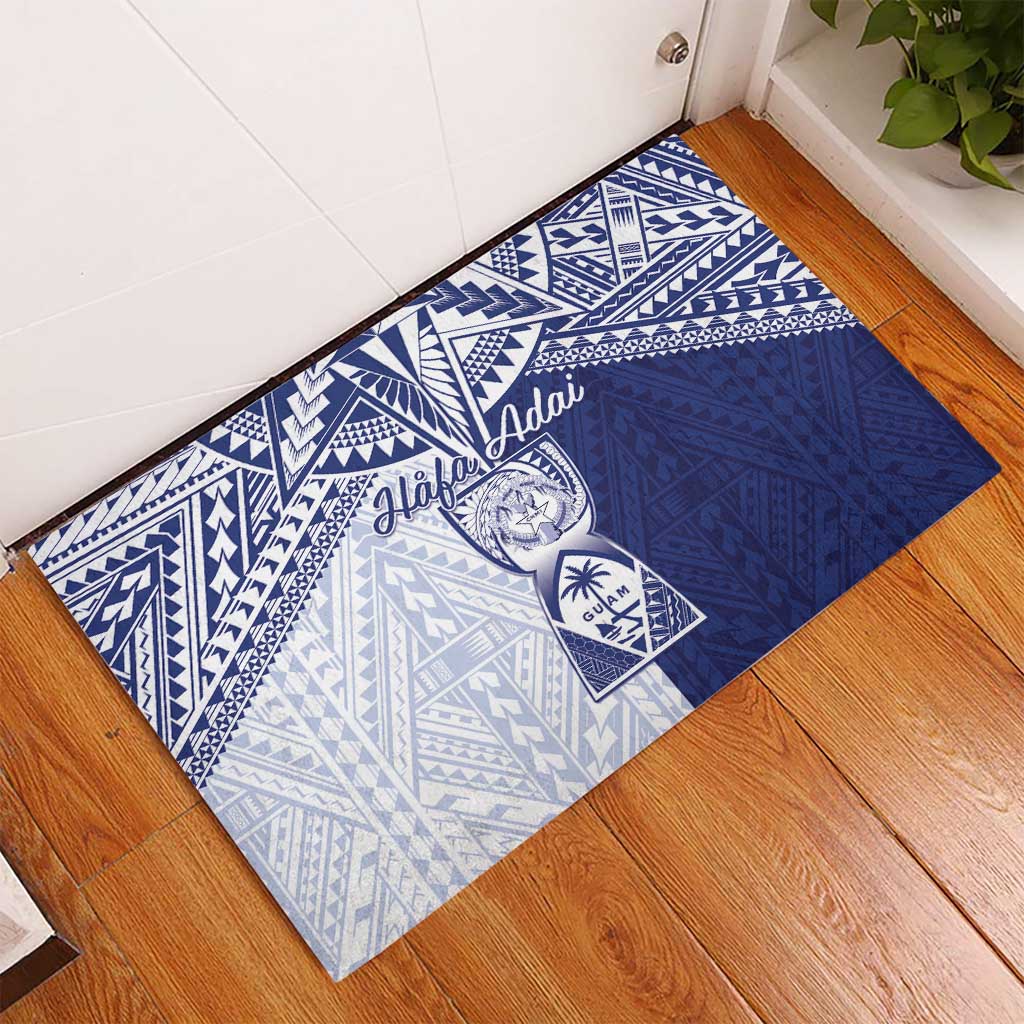 Northern Mariana Islands And Guam Rubber Doormat Latte Stone With Tribal Pattern