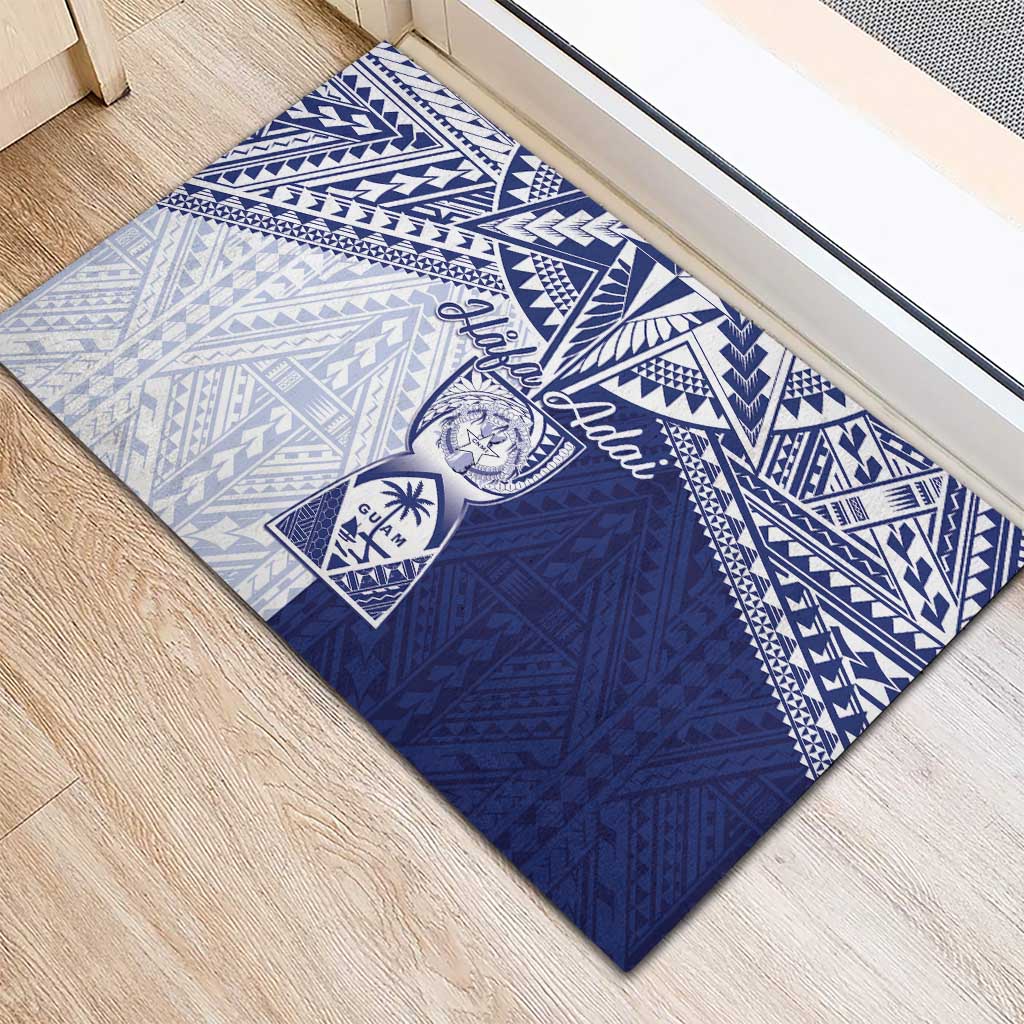 Northern Mariana Islands And Guam Rubber Doormat Latte Stone With Tribal Pattern