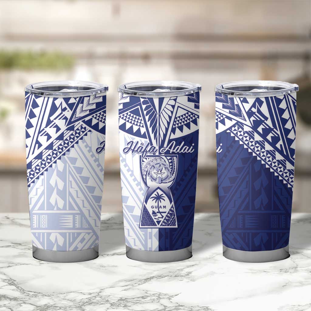 Northern Mariana Islands And Guam Tumbler Cup Latte Stone With Tribal Pattern