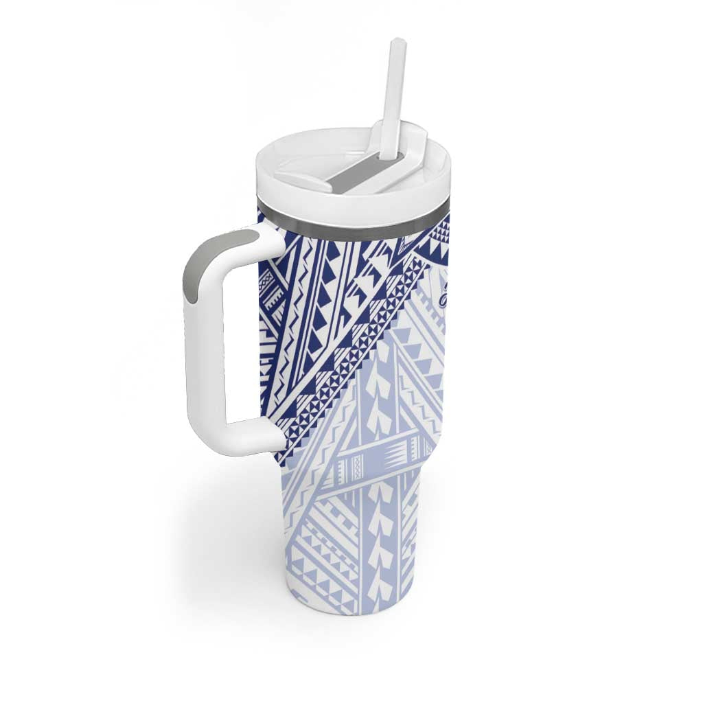 Northern Mariana Islands And Guam Tumbler With Handle Latte Stone With Tribal Pattern