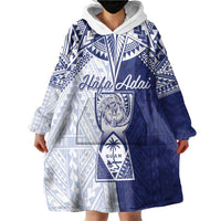 Personalised Northern Mariana Islands And Guam Wearable Blanket Hoodie Latte Stone With Tribal Pattern