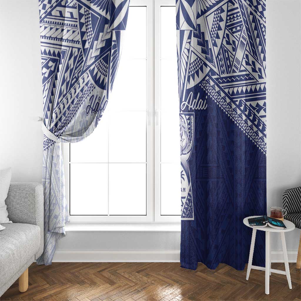 Northern Mariana Islands And Guam Window Curtain Latte Stone With Tribal Pattern