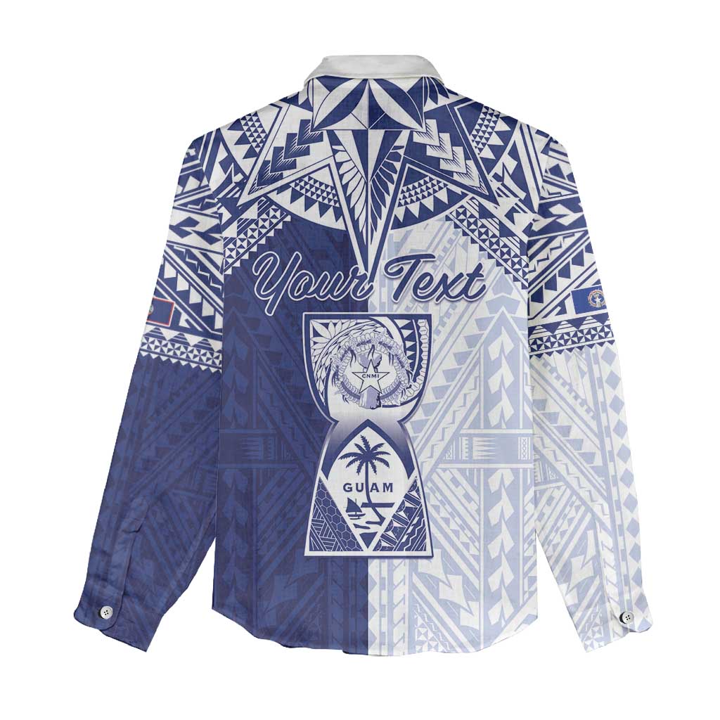 Personalised Northern Mariana Islands And Guam Women Casual Shirt Latte Stone With Tribal Pattern