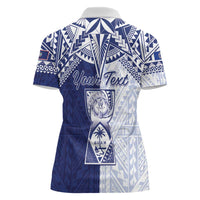 Personalised Northern Mariana Islands And Guam Women Polo Shirt Latte Stone With Tribal Pattern