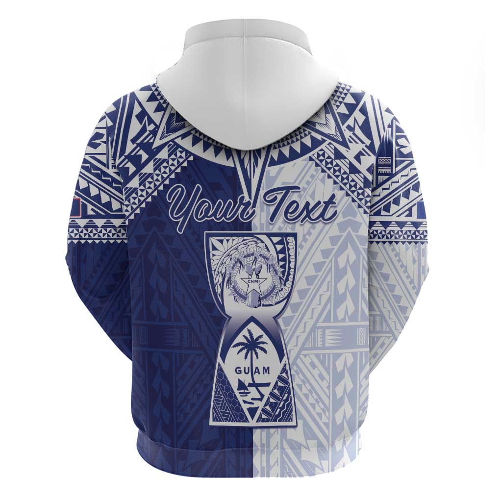 Personalised Northern Mariana Islands And Guam Zip Hoodie Latte Stone With Tribal Pattern