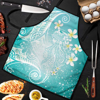 Polynesian Jellyfish Apron With Plumeria Teal