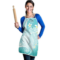 Polynesian Jellyfish Apron With Plumeria Teal