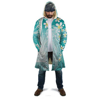 Polynesian Jellyfish Cloak With Plumeria Teal