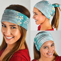Polynesian Jellyfish Neck Gaiter With Plumeria Teal