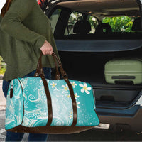 Polynesian Jellyfish Travel Bag With Plumeria Teal