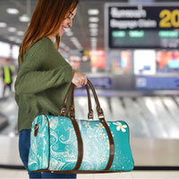 Polynesian Jellyfish Travel Bag With Plumeria Teal