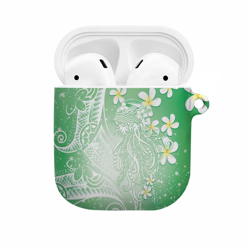 Polynesian Jellyfish AirPods Case With Plumeria Green