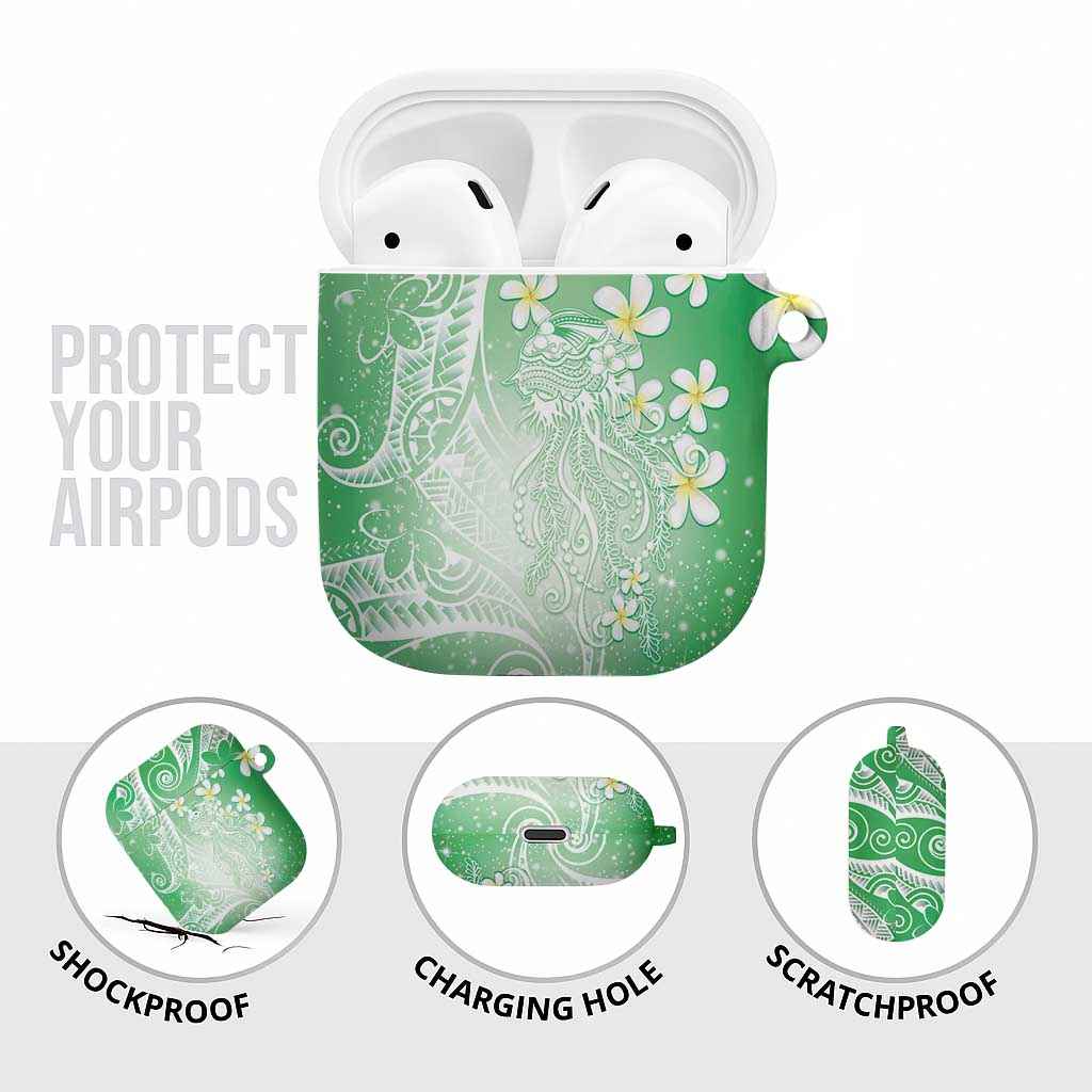 Polynesian Jellyfish AirPods Case With Plumeria Green