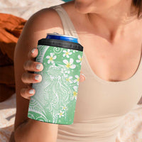 Polynesian Jellyfish 4 in 1 Can Cooler Tumbler With Plumeria Green
