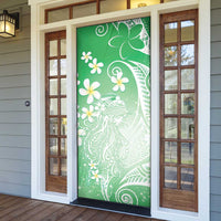 Polynesian Jellyfish Door Cover With Plumeria Green