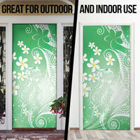 Polynesian Jellyfish Door Cover With Plumeria Green