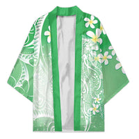 Polynesian Jellyfish Kimono With Plumeria Green