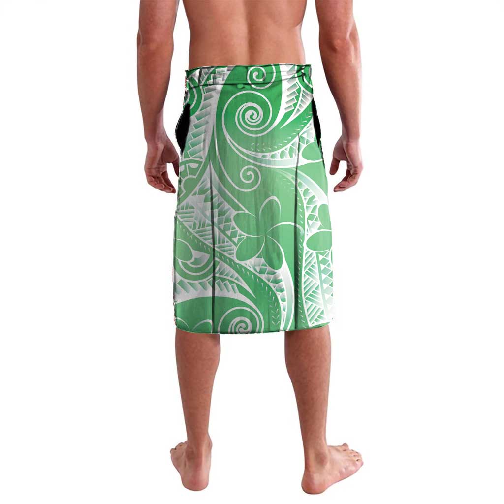 Polynesian Jellyfish Lavalava With Plumeria Green