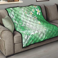 Polynesian Jellyfish Quilt With Plumeria Green
