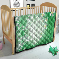 Polynesian Jellyfish Quilt With Plumeria Green