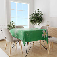 Polynesian Jellyfish Tablecloth With Plumeria Green