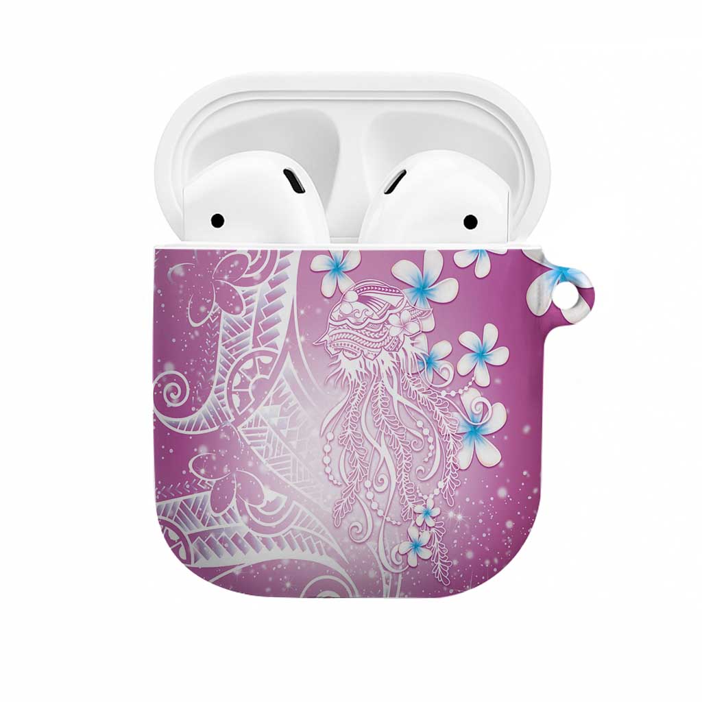 Polynesian Jellyfish AirPods Case With Plumeria Pink