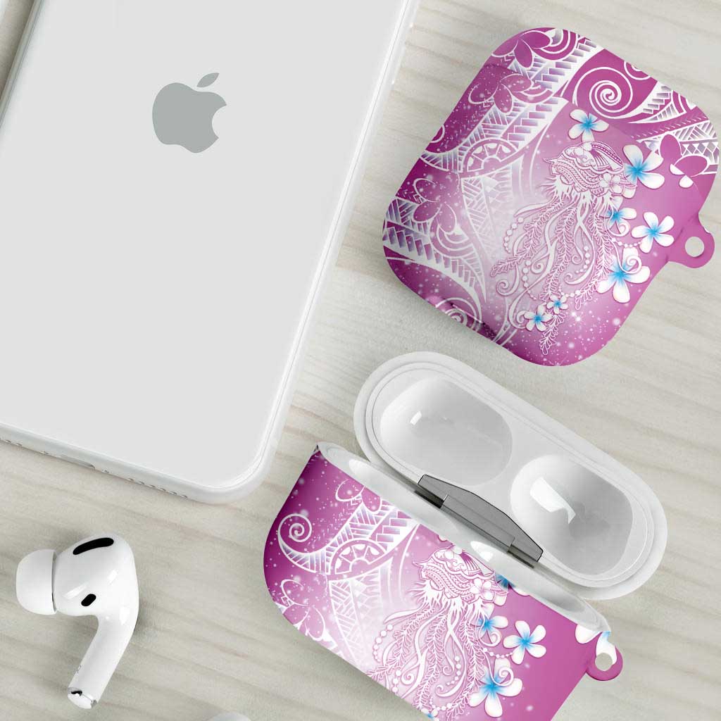 Polynesian Jellyfish AirPods Case With Plumeria Pink