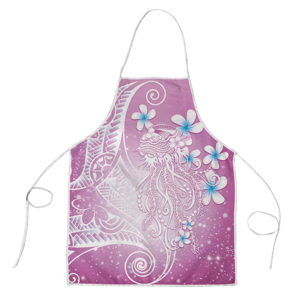 Polynesian Jellyfish Apron With Plumeria Pink