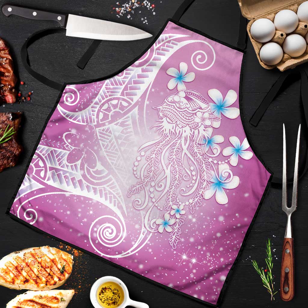 Polynesian Jellyfish Apron With Plumeria Pink