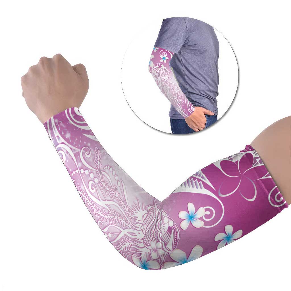 Polynesian Jellyfish Arm Sleeves With Plumeria Pink