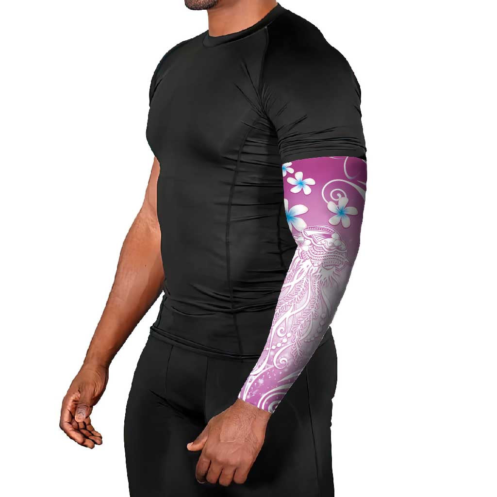 Polynesian Jellyfish Arm Sleeves With Plumeria Pink