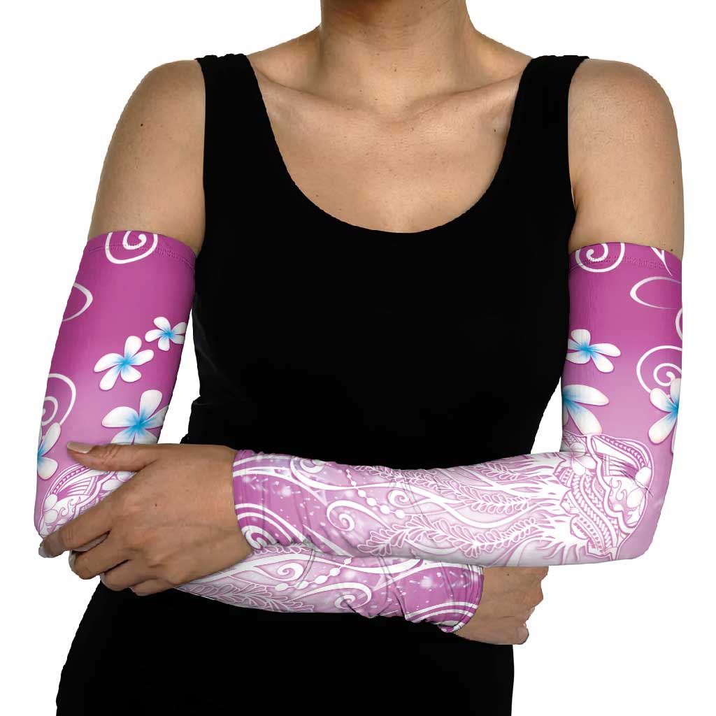 Polynesian Jellyfish Arm Sleeves With Plumeria Pink