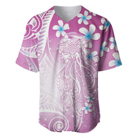 Polynesian Jellyfish Baseball Jersey With Plumeria Pink