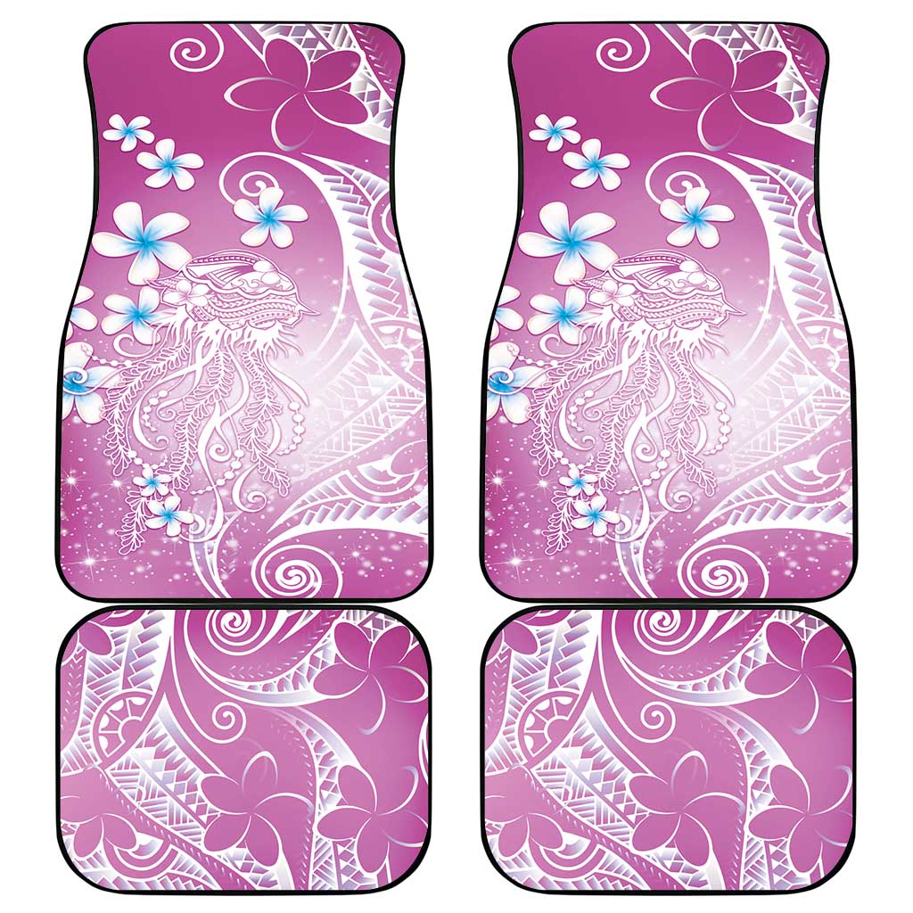 Polynesian Jellyfish Car Mats With Plumeria Pink