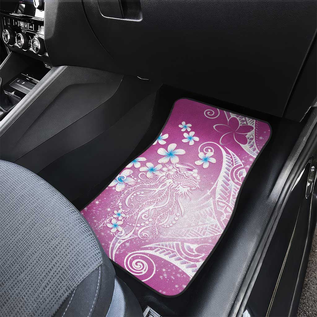 Polynesian Jellyfish Car Mats With Plumeria Pink