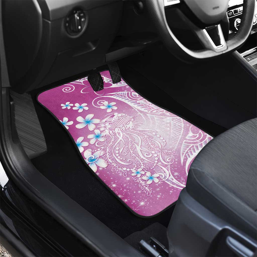 Polynesian Jellyfish Car Mats With Plumeria Pink
