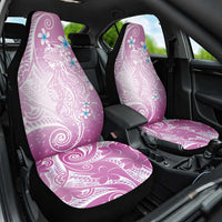 Polynesian Jellyfish Car Seat Cover With Plumeria Pink