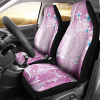 Polynesian Jellyfish Car Seat Cover With Plumeria Pink