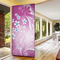 Polynesian Jellyfish Door Cover With Plumeria Pink