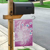 Polynesian Jellyfish Garden Flag With Plumeria Pink