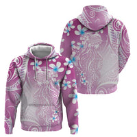 Polynesian Jellyfish Hoodie With Plumeria Pink