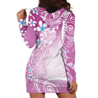 Polynesian Jellyfish Hoodie Dress With Plumeria Pink