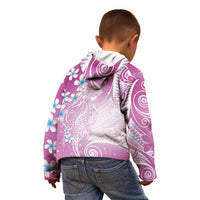 Polynesian Jellyfish Kid Hoodie With Plumeria Pink LT05 - Polynesian Pride
