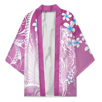 Polynesian Jellyfish Kimono With Plumeria Pink