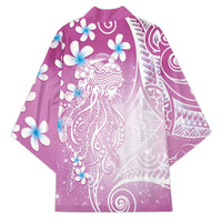 Polynesian Jellyfish Kimono With Plumeria Pink