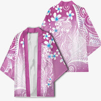 Polynesian Jellyfish Kimono With Plumeria Pink