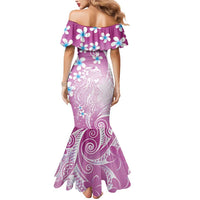 Polynesian Jellyfish Mermaid Dress With Plumeria Pink LT05 - Polynesian Pride