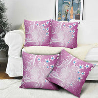 Polynesian Jellyfish Pillow Cover With Plumeria Pink